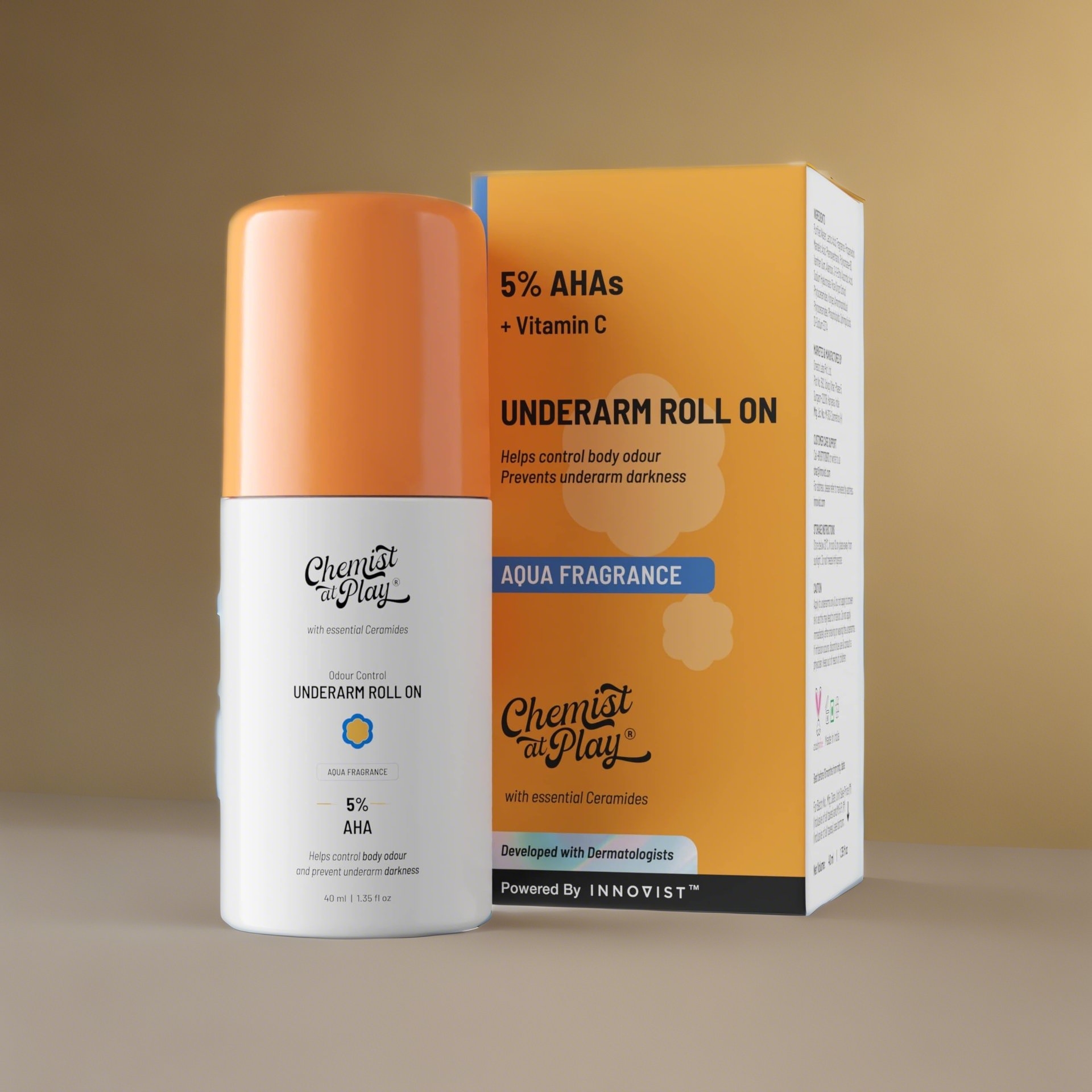 Chemist At Play 5% AHAs+ Vitamin c Underarm Roll On 40ml