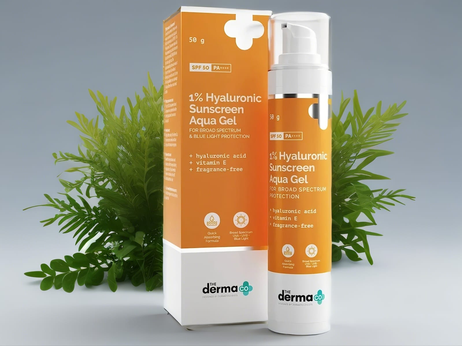 The Derma Co 1% Hyaluronic Sunscreen Aqua Gel with SPF 50 & PA++++  50gm