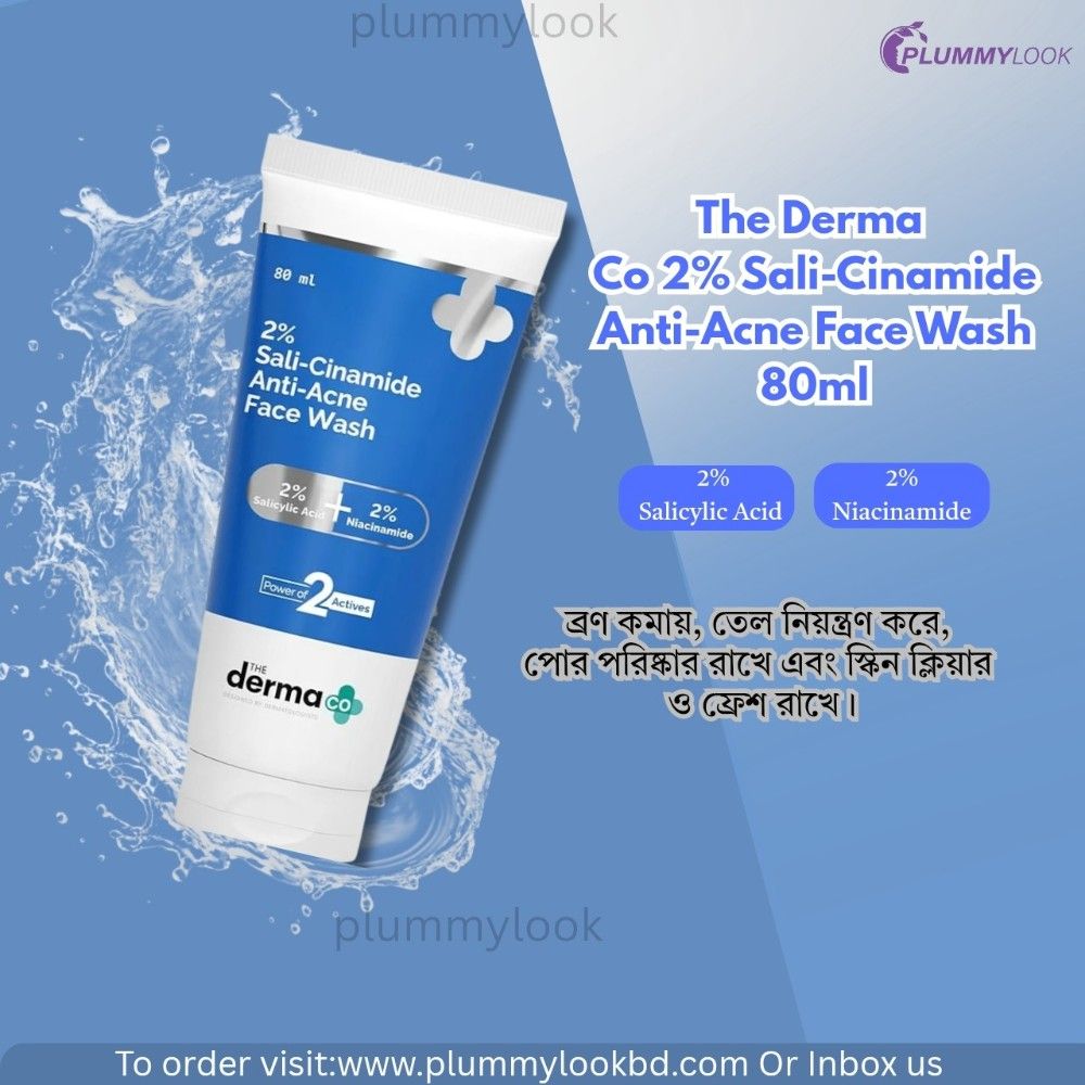 The Derma Co Sali-Cinamide Anti-Acne Face Wash | with 2% Salicylic Acid & 2% Niacinamide 80ml
