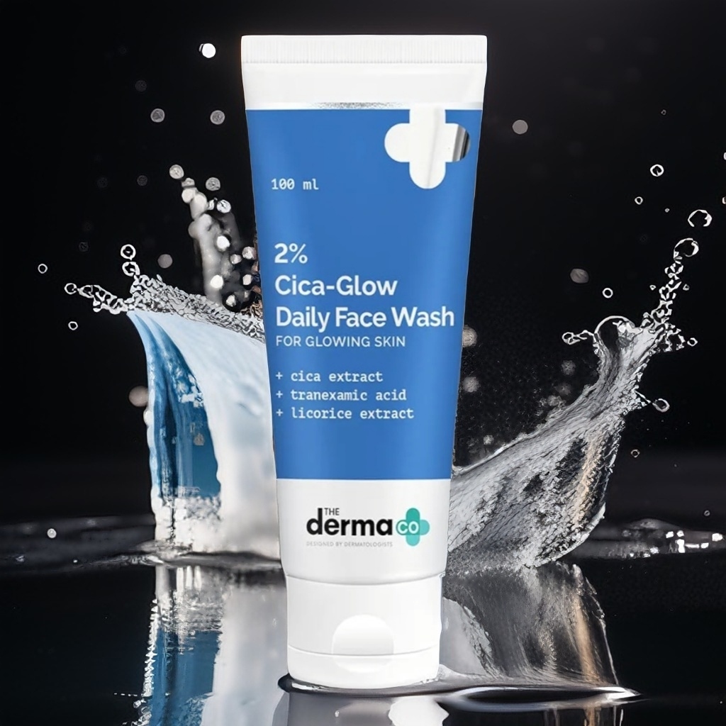 The Derma Co 2% Cica-Glow Daily Face Wash For glowing Skin 100ml