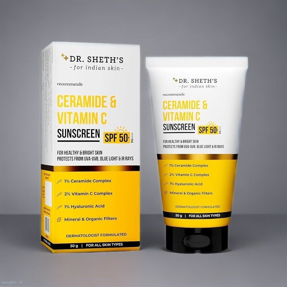 Dr.Sheths Ceramide& Vitamin C Sunscreen Spf 50+ PA++++  50gm
