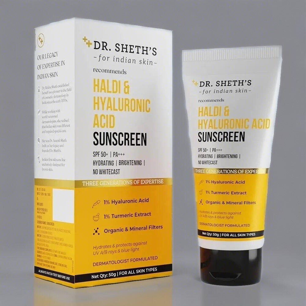 Dr. Sheth's Haldi & Hyaluronic Acid Sunscreen - 50gm