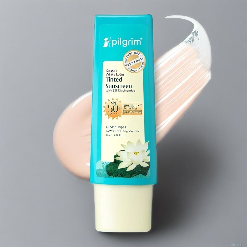 Pilgrim Tinted sunscreen With 3% Niacinamide Spf 50+ PA++++ 50gm