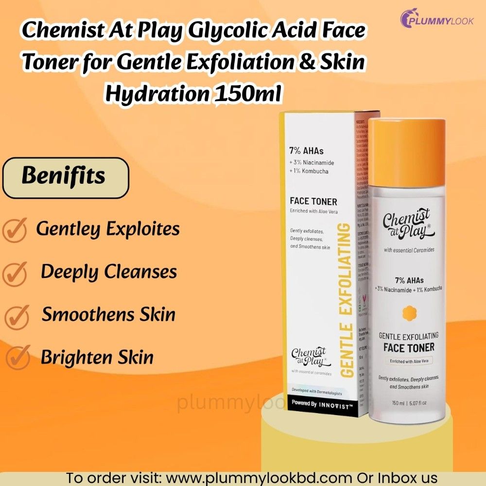 Chemist At Play Glycolic Acid Face Toner for Gentle Exfoliation & Skin Hydration 150ml